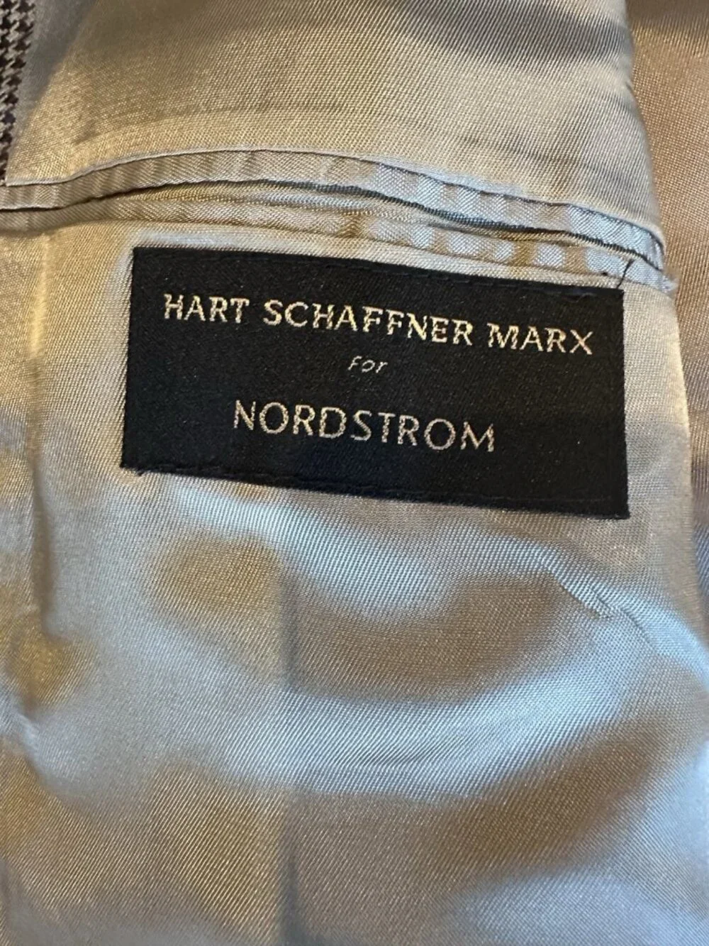 Hart Schaffner Marx Nordstrom Blazer 2 Button Beige Houndstooth 43L Union Made